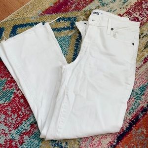 Paige white crop flare jeans size 26